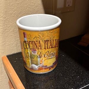 Cucina Italiana Yellow Ceramic Utensil Holder